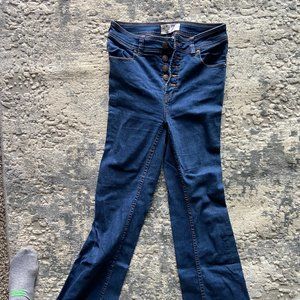 Free People Flare Jeans Sz 27 w/ Buttons